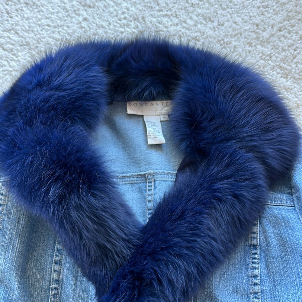 Doncaster denim jacket with removable fur collar - Picture 2 of 16